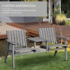  Tuinbank Met Tafel, Zitgroep, Tuinmeubelen, Met Parasolgat, Bank, 2 Stoelen, Massief Hout, Grijs, 152 X 70 X 83 Cm 4