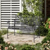  Tuinbank Zitje Parkbank 2-zits Metalen Bank Stalen Frame Met Armleuningen Voor Tuin Balkon En Terras Tot 220 Kg Belasting Grijs 15,5 X 54 X 96 Cm 6