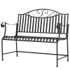  Tuinbank Zitje Parkbank 2-zits Metalen Bank Stalen Frame Met Armleuningen Voor Tuin Balkon En Terras Tot 220 Kg Belasting Grijs 15,5 X 54 X 96 Cm 7