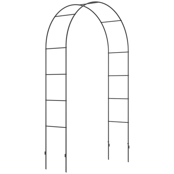 Tuinboog, Rozenboog, Klimboog, Rozenlatwerk Metaal, Zwart, 1,40 X 0,40 X 2,40 M 1