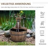  Tuinfontein Decoratieve Fontein Vat Fontein Waterval Houten Emmer Dennenhout + Metaal Naturel Hout Ø27 X 37 Cm 5