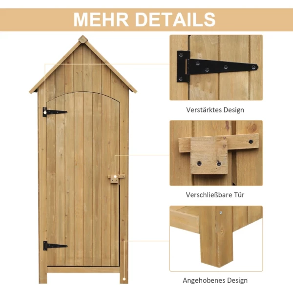  Tuinkast Houten Gereedschapsschuur Tuinhuis Gereedschapsschuur Gereedschapskast Houten Hut Zadeldak Bitumen Karton Geel 77,5 X 54,2 X 179,5 Cm 6