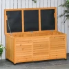  Tuinkist Kussenbox Opbergdoos Opbergbox Tuinkist Weerbestendig Massief Hout 127 X 56 X 60 Cm Geel 2