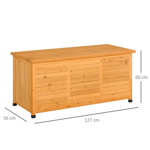  Tuinkist Kussenbox Opbergdoos Opbergbox Tuinkist Weerbestendig Massief Hout 127 X 56 X 60 Cm Geel 3