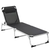  Tuinligstoel Aluminium Ligstoel Stoffen Ligstoel Relaxligstoel 5-voudig Verstelbaar Opklapbaar Ergonomisch Textline Zwart 170 X 60 X 76 Cm 1