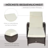  Tuinligstoel Ligstoel Rotan Ligstoel Tuinmeubel Mobiel Met Kussens En Wielen, Polyrattan + Metaal, Koffiebruin, 200 X 73 X 30-103cm 5