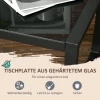  Tuinmeubelset 1 Glazen Tafel 1 Bank 2 Fauteuils Weerbestendig Grijs + Zwart 4