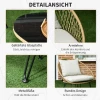  Tuinmeubelset, 4 Stuks, Rotan Look, Ovale Tafel, Twee Stoelen, Tweezitter, Met Zitkussens, Staal, Beige 6