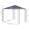  Tuinpaviljoen 2,95 X 2,95 M Tuintent Partytent Partytent Staal Polyester Grijs 3