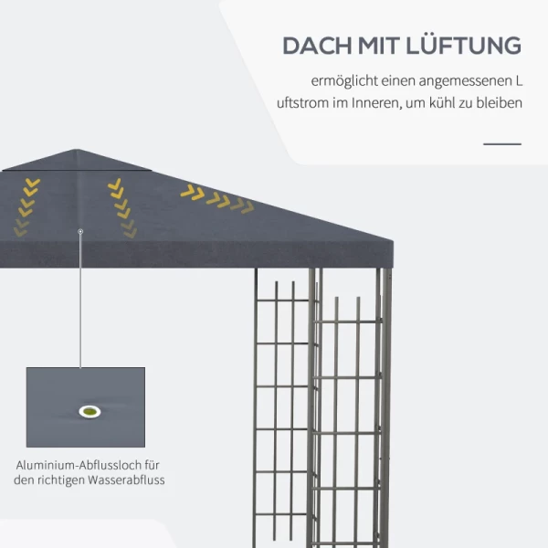  Tuinpaviljoen 2,95 X 2,95 M Tuintent Partytent Partytent Staal Polyester Grijs 4