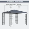  Tuinpaviljoen 2,95 X 2,95 M Tuintent Partytent Partytent Staal Polyester Grijs 5