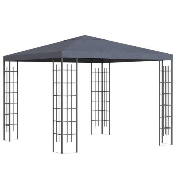 Tuinpaviljoen 2,95 X 2,95 M Tuintent Partytent Partytent Staal Polyester Grijs 1