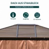  Tuinpaviljoen Met Metalen Dak 3 X 3,7 X 2,6 M 4 Gordijnen Weerbestendig Aluminium Bruin 4