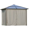  Tuinpaviljoen Met Polycarbonaat Dak, Gordijnen Met Hor, Aluminium Frame, Bruin+beige, 3 X 3 X 2,6 M 11