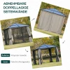  Tuinpaviljoen Met Polycarbonaat Dak, Gordijnen Met Hor, Aluminium Frame, Bruin+beige, 3 X 3 X 2,6 M 5