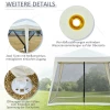  Tuinpaviljoen Partytent Feesttent Weerbestendige Tent Met Klamboe Metaal + Polyester Creme Wit 3 X 3 M 6