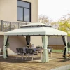  Tuinpaviljoen Partytent Partytent Met 4 X Zijwanden Weerbestendig Aluminium Polyester Creme Wit 3,9 X 2,9 X 2,7 M 9