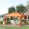  Tuinpaviljoen Partytent Partytent Met 4 X Zijwanden Weerbestendig Aluminium Polyester Oranje 3,9 X 2,9 X 2,7 M 2