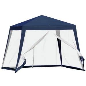  Tuinpaviljoen Partytent Partytent Weerbestendig Met Klamboe Metaal + Polyester Blauw 3 X 3 M 1