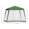  Tuinpaviljoen Partytent Partytent Weerbestendig Met Klamboe Metaal + Polyester Groen 3 X 3 M 3