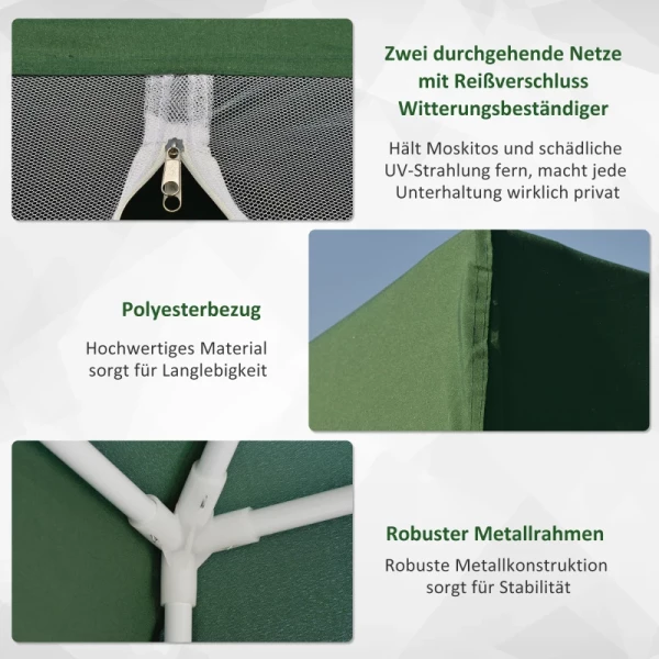  Tuinpaviljoen Partytent Partytent Weerbestendig Met Klamboe Metaal + Polyester Groen 3 X 3 M 5