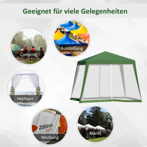  Tuinpaviljoen Partytent Partytent Weerbestendig Met Klamboe Metaal + Polyester Groen 3 X 3 M 7