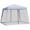  Tuinpaviljoen Partytent Partytent Weerbestendige Tent Met Klamboe Metaal + Polyester Grijs 3 X 3 M 1