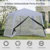  Tuinpaviljoen Partytent Partytent Weerbestendige Tent Met Klamboe Metaal + Polyester Grijs 3 X 3 M 3