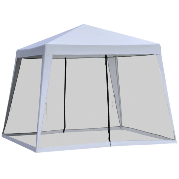 Tuinpaviljoen Partytent Partytent Weerbestendige Tent Met Klamboe Metaal + Polyester Grijs 3 X 3 M 1