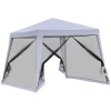  Tuinpaviljoen Partytent Partytent Weerbestendige Tent Met Klamboe Metaal + Polyester Grijs 3 X 3 M 10