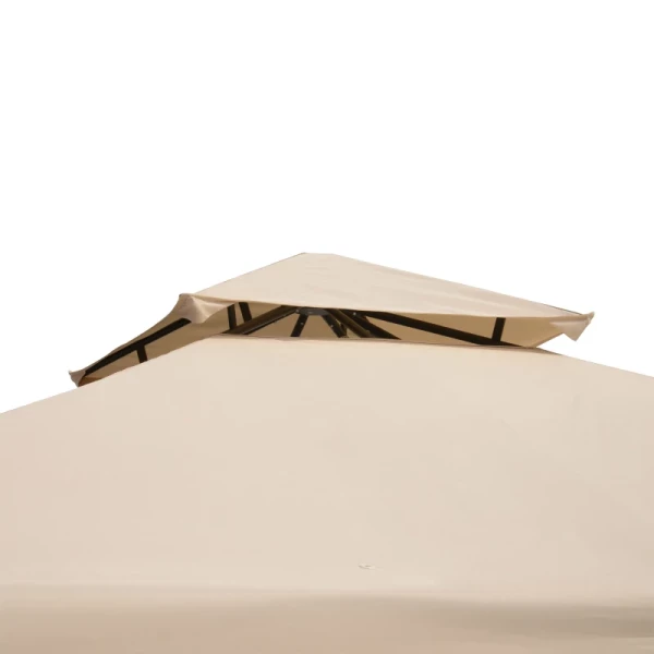  Tuinpaviljoen Partytent Weerbestendige Tent Met 4 Planken Metaal + Polyester Beige 2,98 X 2,98 M 4