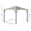  Tuinpaviljoen Paviljoen 3 X 3 M Tuintent Dak Met Ventilatiegaten Feesttent Partytent Met 4 X Zijwanden Weerbestendig Aluminium Polyester Khaki 3