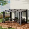  Tuinpaviljoen Pergola Met Schuifdakgordijnen Aluminium Frame Donkergrijs 3,65 X 2,55 X 2,05m 2