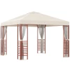  Tuinpaviljoen, Tot 15 Personen, Vouwdak, Horren, Stalen Frame, Beige, 296 X 296 X 260 Cm 1