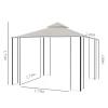  Tuinpaviljoen Tuinpaviljoen Partytent Tuintent Partytent Dubbel Dak 3x3m 3