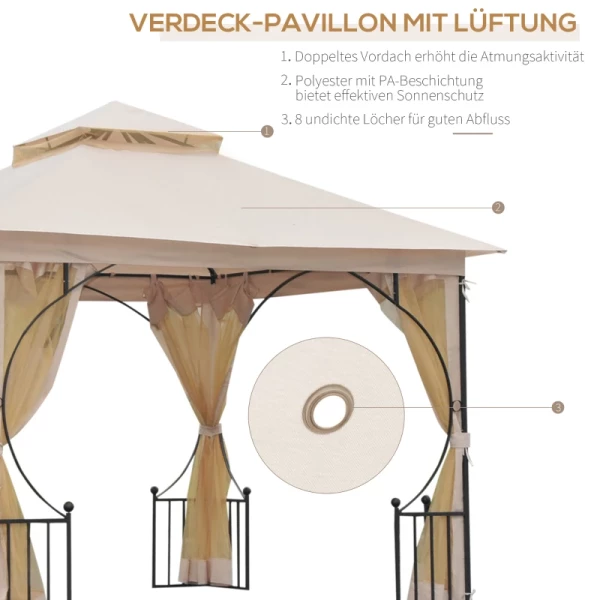  Tuinpaviljoen Tuinpaviljoen Partytent Tuintent Partytent Dubbel Dak 3x3m 4