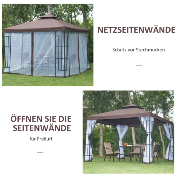  Tuinpaviljoen Tuinpaviljoen Partytent Tuintent Partytent Dubbel Dak 3x3m 6