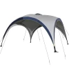  Tuinpaviljoen Tuintent Feesttent Partytent Zonnescherm Weerbestendig Metalen Paal + Polyester Creme Wit + Blauw 4 X 4 X 2,5 M 11