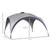  Tuinpaviljoen Tuintent Feesttent Partytent Zonnescherm Weerbestendig Metalen Paal + Polyester Creme Wit + Blauw 4 X 4 X 2,5 M 3