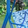  Tuinschommel Voor Kinderen Met Zonnekap 2-zits Tuinschommel Voor 3-6 Jaar Metaal Blauw 110L X 70B X 110H Cm 9