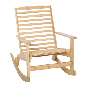  Tuinschommelstoel Relaxstoel Tuinstoel Schommelstoel Bamboe Plywood Naturel 70 X 100 X 95,5 Cm 1