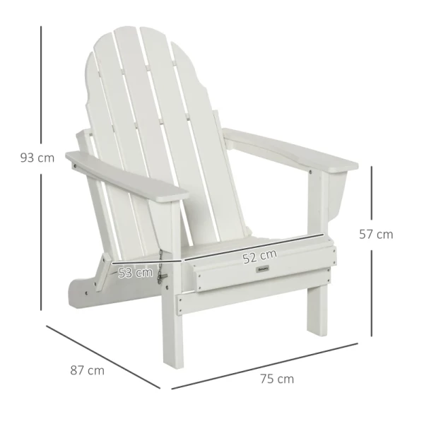  Tuinstoel, Klapstoel, Ergonomisch Design, Weerbestendig, Kunststof, Wit, 75 X 87 X 93 Cm 3