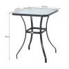  Tuintafel Bistrotafel Glazen Tafel Gehard Glas+metaal Zwart L68,5xB68,5xH84cm 3