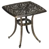  Tuintafel Decoratief Vintage Design Met Paraplugat Gegoten Aluminium Kleur: Brons 54 X 54 X 52,5 Cm 1