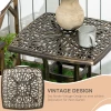  Tuintafel Decoratief Vintage Design Met Paraplugat Gegoten Aluminium Kleur: Brons 54 X 54 X 52,5 Cm 4