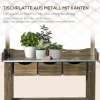  Tuintafel Met Drie Lades En Metalen Werkblad, Verkoold, 78 X 38 X 112 Cm 4