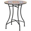  Tuintafel Mozaïek Tafel Rond Bistrotafel Bijzettafel Met Mozaïek Blad Keramiek Metaal Rood + Blauw + Wit Ø60 Cm 10