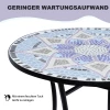  Tuintafel, Mozaïektafel, Balkontafel, Bijzettafel, Eettafel, Rond, Staal + Keramiek, Blauw + Wit, Ø60 X H71 Cm 6