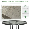  Tuintafel Tuin Bijzettafel Tuinmeubelen Balkontafel Bistrotafel Met Parasolgat Gehard Glas + Metaal Zwart Ø80 X 72 Cm 5