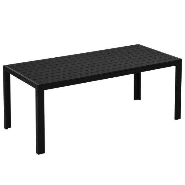 Tuintafel, Tuintafel, Terrastafel, Partytafel, Balkontafel Aluminium Polywood Zwart 190 X 84,5 X 72 Cm 1